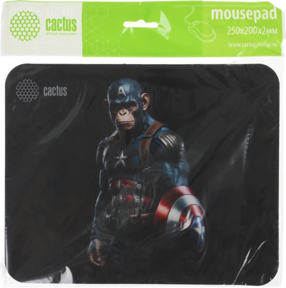 Коврик для мыши Cactus Captain America рисунок 250x200x3мм (CS-MP-D08S)