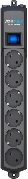 Сетевой фильтр Pilot S-MAX 10м (6 розеток) серый (коробка) Сетевой фильтр Pilot S-MAX 10м (6 розеток) серый (коробка)