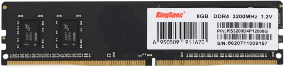 Память DDR4 8GB 3200MHz Kingspec KS3200D4P12008G RTL PC4-25600 CL18 DIMM 288-pin 1.2В single rank Ret Память DDR4 8GB 3200MHz Kingspec KS3200D4P12008G RTL PC4-25600 CL18 DIMM 288-pin 1.2В single rank Ret