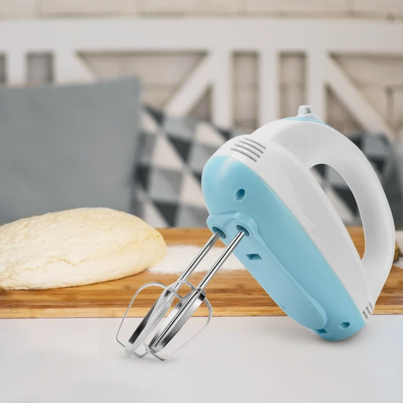 Миксер ручной Maxwell MW-1360 300Вт белый/голубой