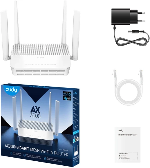 Роутер беспроводной Cudy WR3000S AX3000 10/100/1000BASE-TX белый