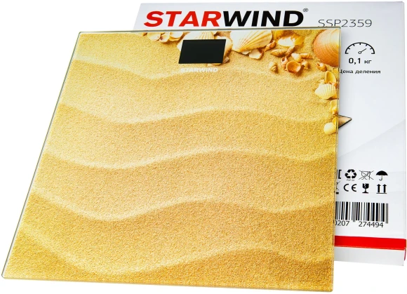 Весы напольные электронные Starwind SSP2359 макс.180кг рисунок