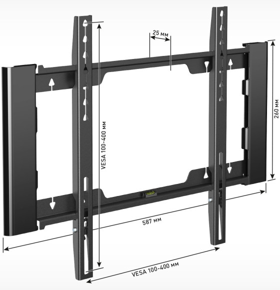 Кронштейн для телевизора Holder LCD-F4915-B черный 26"-55" макс.45кг настенный фиксированный Кронштейн для телевизора Holder LCD-F4915-B черный 26"-55" макс.45кг настенный фиксированный