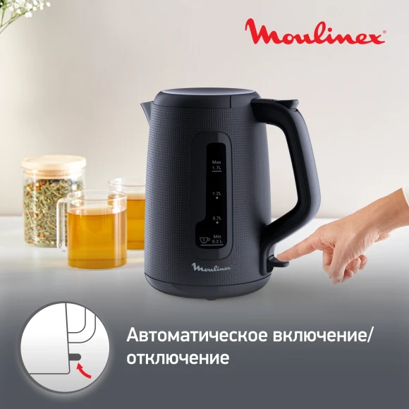 Чайник электрический Moulinex Morning BY2M0810 1.7л. 2400Вт черный корпус: пластик (7211419022) Чайник электрический Moulinex Morning BY2M0810 1.7л. 2400Вт черный корпус: пластик (7211419022)