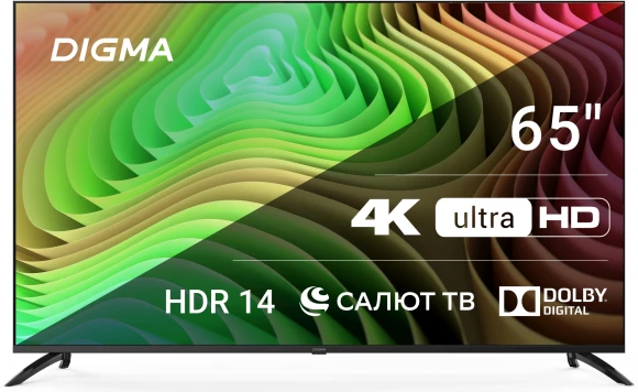 Телевизор LED Digma 65" DM-LED65UBB40 Салют ТВ Frameless Metal черный/черный 4K Ultra HD 60Hz DVB-T DVB-T2 DVB-C DVB-S DVB-S2 USB WiFi Smart TV Телевизор LED Digma 65" DM-LED65UBB40 Салют ТВ Frameless Metal черный/черный 4K Ultra HD 60Hz DVB-T DVB-T2 DVB-C DVB-S DVB-S2 USB WiFi Smart TV