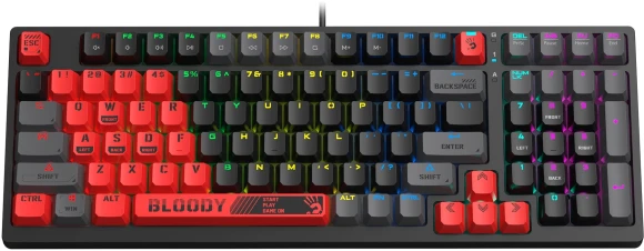 Клавиатура A4Tech Bloody S98 Sports Red BLMS Plus механическая красный/черный USB for gamer LED (S98 SPORTS RED BLMS RED PLUS) Клавиатура A4Tech Bloody S98 Sports Red BLMS Plus механическая красный/черный USB for gamer LED (S98 SPORTS RED BLMS RED PLUS)