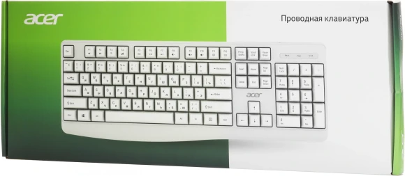 Клавиатура Acer OKW301 белый USB Multimedia для ноутбука (ZL.KBDCC.01B)