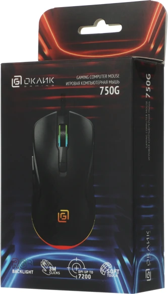 Мышь Оклик 750G черный оптическая 7200dpi USB 5but (1796789) Мышь Оклик 750G черный оптическая 7200dpi USB 5but (1796789)