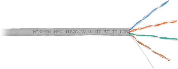 Кабель информационный Nikomax NMC 4100C-GY кат.5E U/UTP 4 пары нг(А)-HF внутренний 305м серый