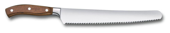 Нож кухонный Victorinox Grand Maitre Wood (7.7430.26G) кованый универсальный для хлеба лезв.260мм серрейт. заточка коричневый