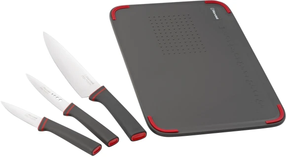 Набор ножей кухон. Rondell Strike RD-1491 компл.:4предм. разд.дос. серый/красный блистер Набор ножей кухон. Rondell Strike RD-1491 компл.:4предм. разд.дос. серый/красный блистер