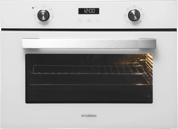 Духовой шкаф Электрический Hyundai HEO 64512 WG стекло белое/черный Духовой шкаф Электрический Hyundai HEO 64512 WG стекло белое/черный