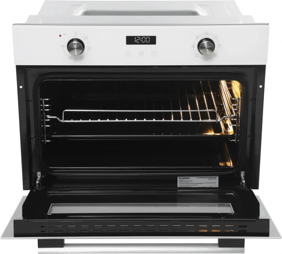 Духовой шкаф Электрический Hyundai HEO 64512 WG стекло белое/черный Духовой шкаф Электрический Hyundai HEO 64512 WG стекло белое/черный