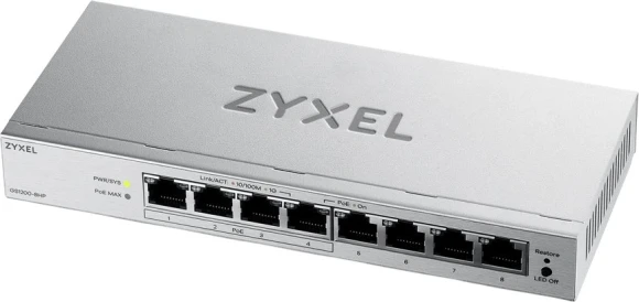 Коммутатор Zyxel GS1200-8HPV3-EU0101F (L2) 8x1Гбит/с 4PoE+ 68W управляемый