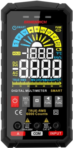 Мультиметр Ermenrich Zing TC26 цифровой черный (82987)