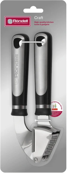 Чеснокодавилка Rondell Craft RD-1876 черный/стальной упак.:картонная подложка