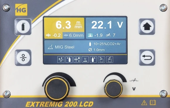Сварочный полуавтомат Hugong Extremig 200 III LCD инвертор MIG-MAG/FCAW/MMA/Lift TIG 6.56кВт