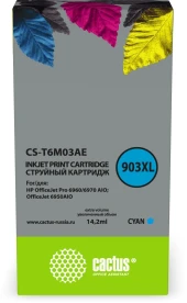 Картридж струйный Cactus CS-T6M03AE №903XL голубой (14.2мл) для HP OJP 6950/6960/6970 с чипом Картридж струйный Cactus CS-T6M03AE №903XL голубой (14.2мл) для HP OJP 6950/6960/6970 с чипом