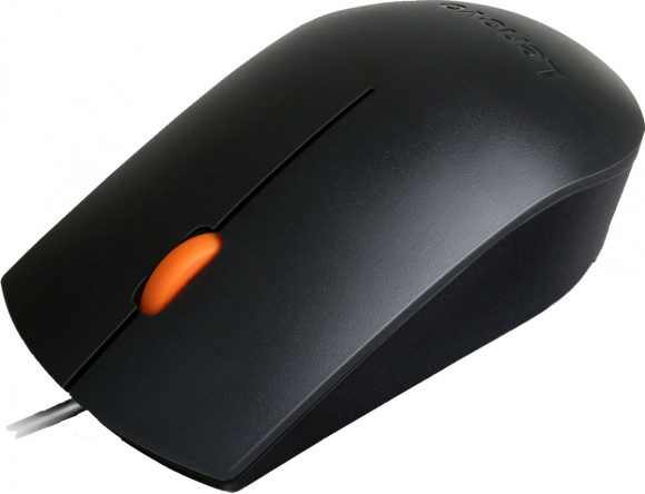 Мышь Lenovo 300 черный/оранжевый оптическая 1600dpi USB для ноутбука 2but (GX30M39704)