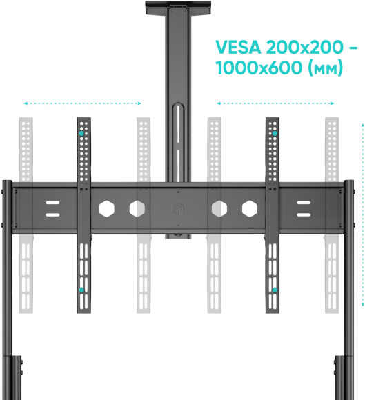 Стойка для телевизора Onkron TS2080 черный 60"-120" макс.150кг напольный мобильный Стойка для телевизора Onkron TS2080 черный 60"-120" макс.150кг напольный мобильный