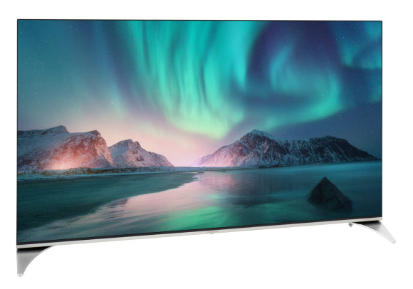 Телевизор QLED Hyundai 50" H-LED50QBU7500 Android TV Frameless черный/серебристый 4K Ultra HD 60Hz DVB-T DVB-T2 DVB-C DVB-S DVB-S2 USB WiFi Smart TV