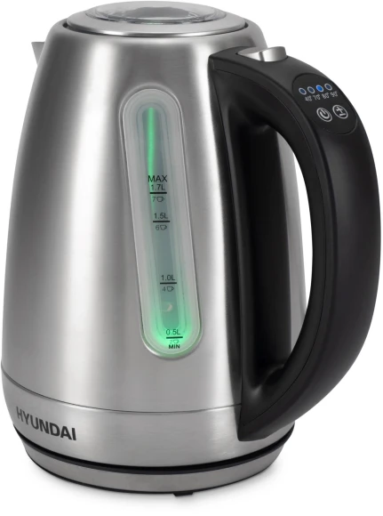 Чайник электрический Hyundai HYK-S8408 1.7л. 2200Вт серебристый матовый/черный корпус: металл Чайник электрический Hyundai HYK-S8408 1.7л. 2200Вт серебристый матовый/черный корпус: металл
