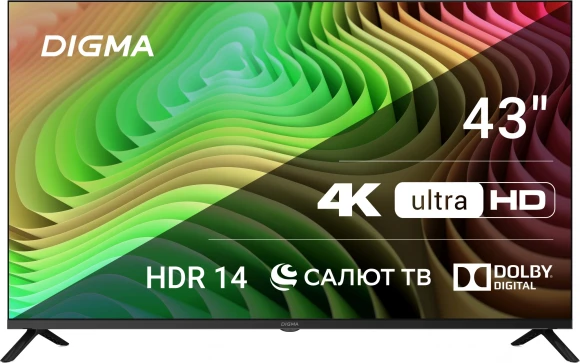 Телевизор LED Digma 43" DM-LED43UBB40 Салют ТВ Frameless Metal черный 4K Ultra HD 60Hz DVB-T DVB-T2 DVB-C DVB-S DVB-S2 USB WiFi Smart TV Телевизор LED Digma 43" DM-LED43UBB40 Салют ТВ Frameless Metal черный 4K Ultra HD 60Hz DVB-T DVB-T2 DVB-C DVB-S DVB-S2 USB WiFi Smart TV