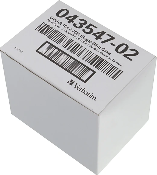 Диск DVD-R Verbatim 4.7Gb 16x Slim case (20шт) (43547) Диск DVD-R Verbatim 4.7Gb 16x Slim case (20шт) (43547)