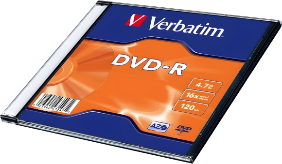 Диск DVD-R Verbatim 4.7Gb 16x Slim case (20шт) (43547) Диск DVD-R Verbatim 4.7Gb 16x Slim case (20шт) (43547)