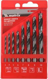 Набор сверл Matrix 70282 по дереву (8пред.) для дрелей