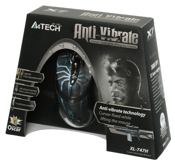 Мышь A4Tech Oscar Editor XL-747H рисунок/голубой лазерная 3600dpi USB 6but (XL-747H (BLUE SPIDER)) Мышь A4Tech Oscar Editor XL-747H рисунок/голубой лазерная 3600dpi USB 6but (XL-747H (BLUE SPIDER))