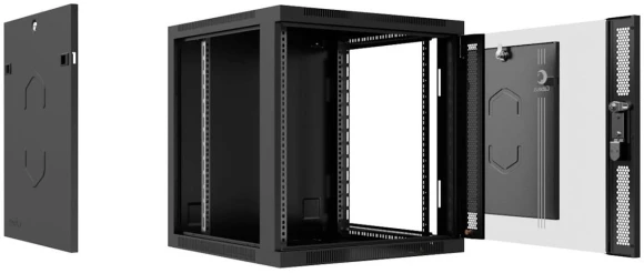 Шкаф коммутационный Cabeus (SH-05F-9U60/45-BK) настенный 9U 600x450мм пер.дв.стекл 60кг черный 390мм IP20 сталь Шкаф коммутационный Cabeus (SH-05F-9U60/45-BK) настенный 9U 600x450мм пер.дв.стекл 60кг черный 390мм IP20 сталь