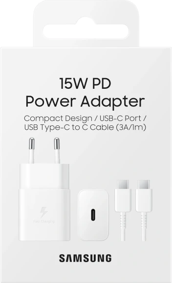 Сетевое зар./устр. Samsung EP-T1510X 15W 2A+1.67A (PD) USB Type-C для Samsung белый (EP-T1510XWEGRU) Сетевое зар./устр. Samsung EP-T1510X 15W 2A+1.67A (PD) USB Type-C для Samsung белый (EP-T1510XWEGRU)