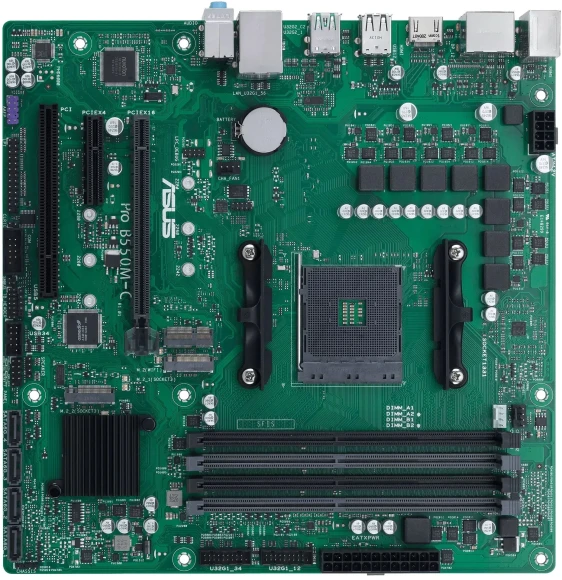 Материнская плата Asus PRO B550M-C/CSM Soc-AM4 AMD B550 4xDDR4 mATX AC`97 8ch(7.1) GbLAN RAID+HDMI+DP