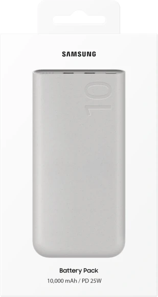 Мобильный аккумулятор Samsung EB-P3401 10000mAh PD3.0 25W 4.8A 2xUSB-C бежевый (EB-P3401XURGRU)