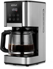 Кофеварка капельная Kitfort КТ-7222 1000Вт нержавеющая сталь/черный