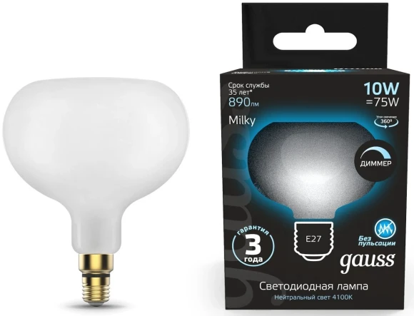Лампа светодиодная Gauss Filament 1017802210-D 10Вт цок.:E27 груша 220B св.свеч.бел.нейт. (упак.:1шт) Лампа светодиодная Gauss Filament 1017802210-D 10Вт цок.:E27 груша 220B св.свеч.бел.нейт. (упак.:1шт)