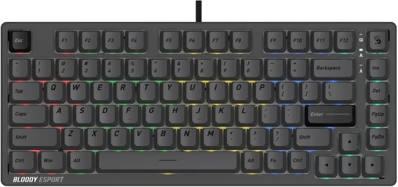 Клавиатура A4Tech MS76 темно-серый USB Multimedia for gamer LED кабель 1.8м