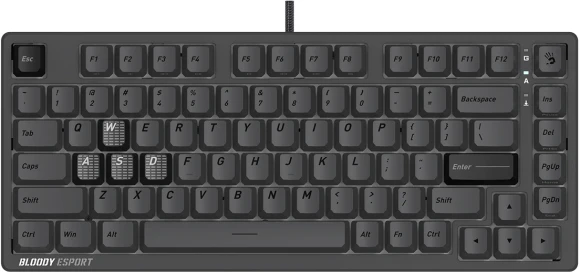 Клавиатура A4Tech MS76 темно-серый USB Multimedia for gamer LED кабель 1.8м