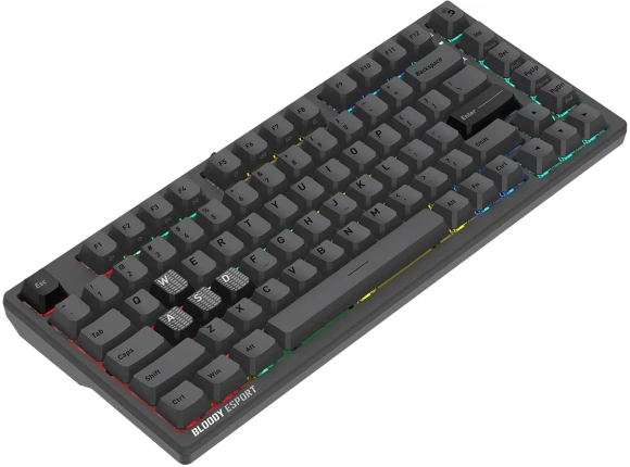 Клавиатура A4Tech MS76 темно-серый USB Multimedia for gamer LED кабель 1.8м
