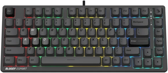 Клавиатура A4Tech MS76 темно-серый USB Multimedia for gamer LED кабель 1.8м