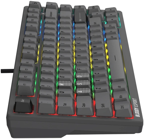 Клавиатура A4Tech MS76 темно-серый USB Multimedia for gamer LED кабель 1.8м