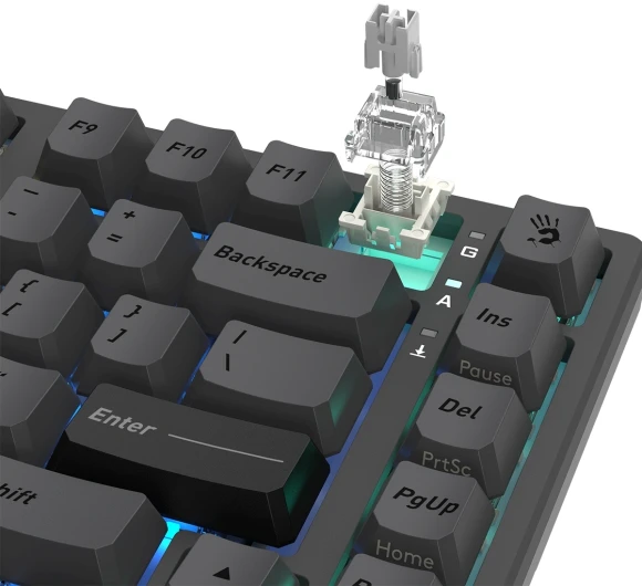 Клавиатура A4Tech MS76 темно-серый USB Multimedia for gamer LED кабель 1.8м