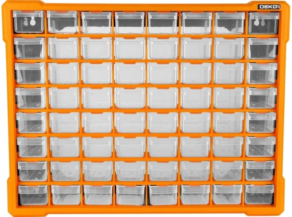 Ящик для инструментов Deko Smart box 64 64отд. оранжевый/черный (085-3008)