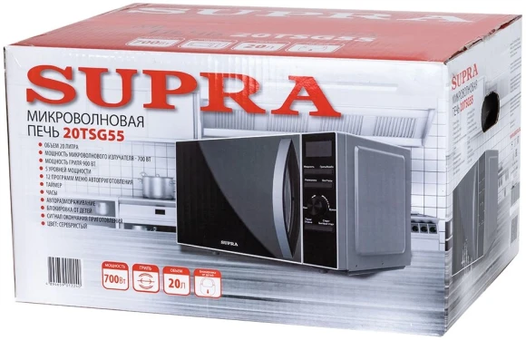 Микроволновая Печь Supra 20TSG55 20л. 700Вт черный Микроволновая Печь Supra 20TSG55 20л. 700Вт черный