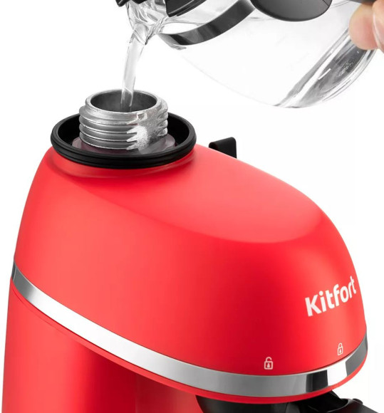 Кофеварка рожковая Kitfort КТ-760-1 800Вт красный/черный Кофеварка рожковая Kitfort КТ-760-1 800Вт красный/черный