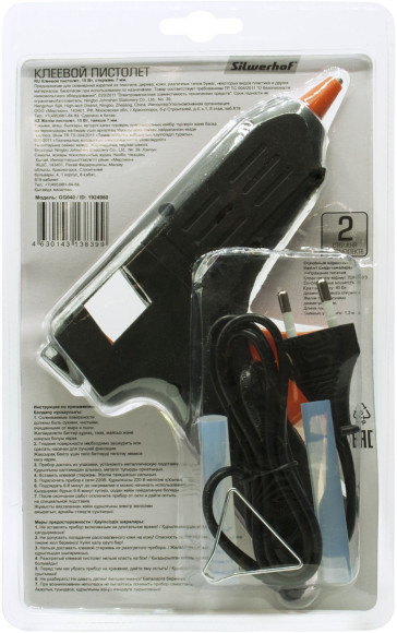 Клеевой пистолет Silwerhof GG040 40Вт стерж.:11мм Клеевой пистолет Silwerhof GG040 40Вт стерж.:11мм