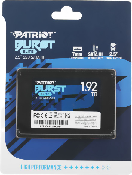 Накопитель SSD Patriot SATA-III 1.92TB PBE192TS25SSDR Burst Elite 2.5"
