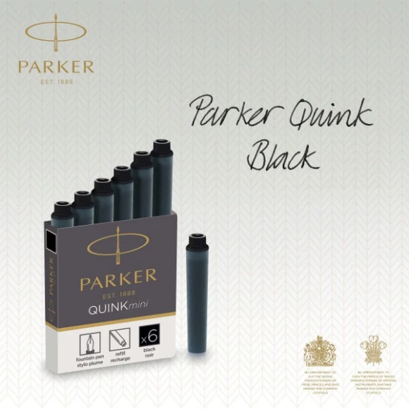 Картридж Parker Quink Z17 Mini (1950407) черные чернила для ручек перьевых (6шт)