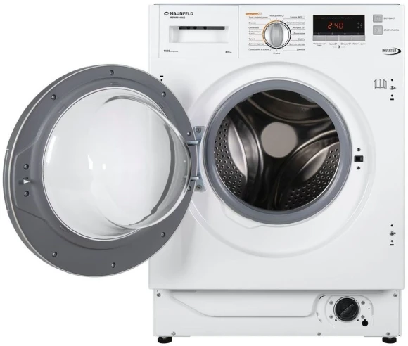 Стиральная машина Maunfeld MBWM1486S класс:A загрузка до 8кг отжим:1400об/мин белый инвертор